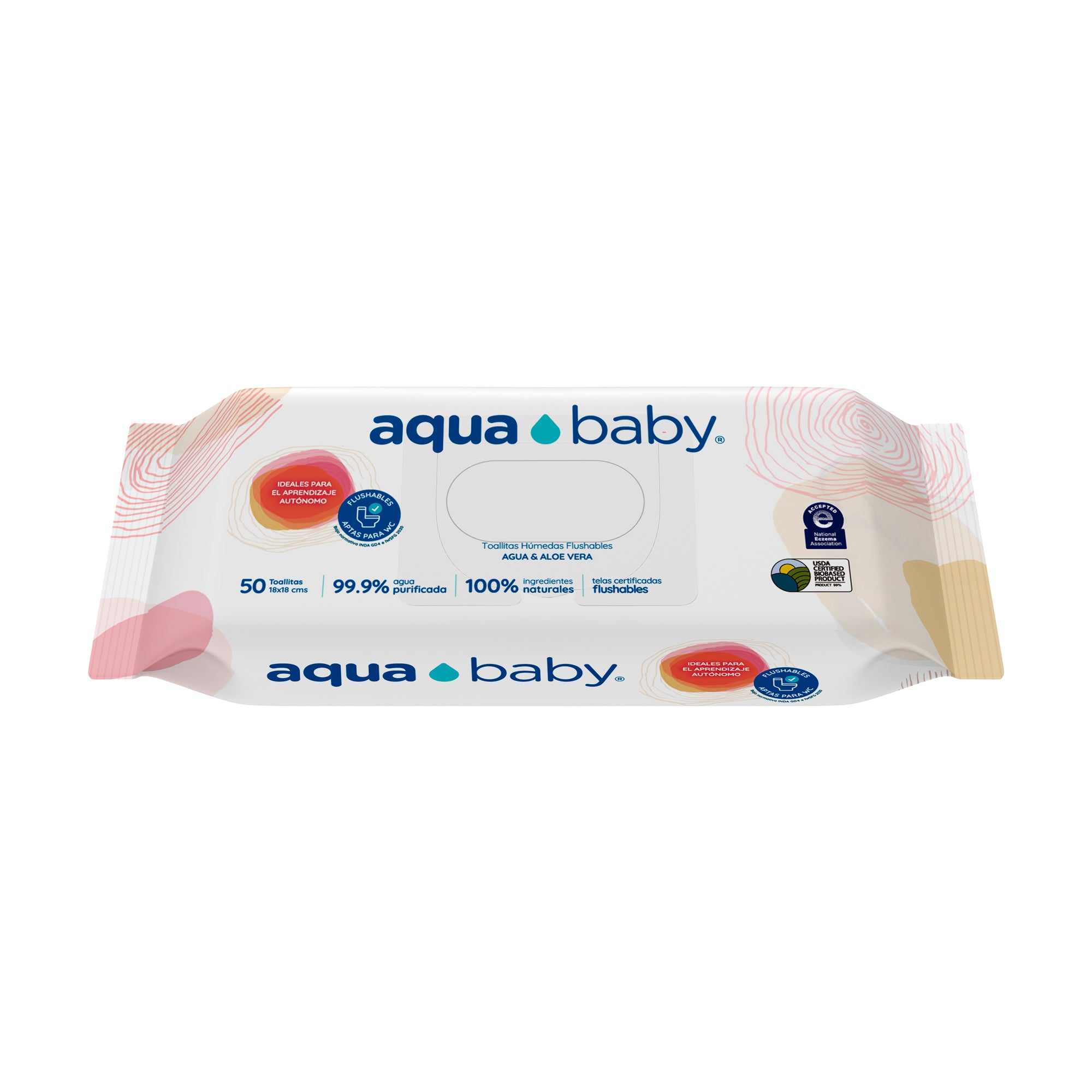 Aqua Baby Flushables 12 Bolsas de 50 Toallitas Húmedas
