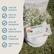 Aqua Baby Flushables 12 Bolsas de 50 Toallitas Húmedas