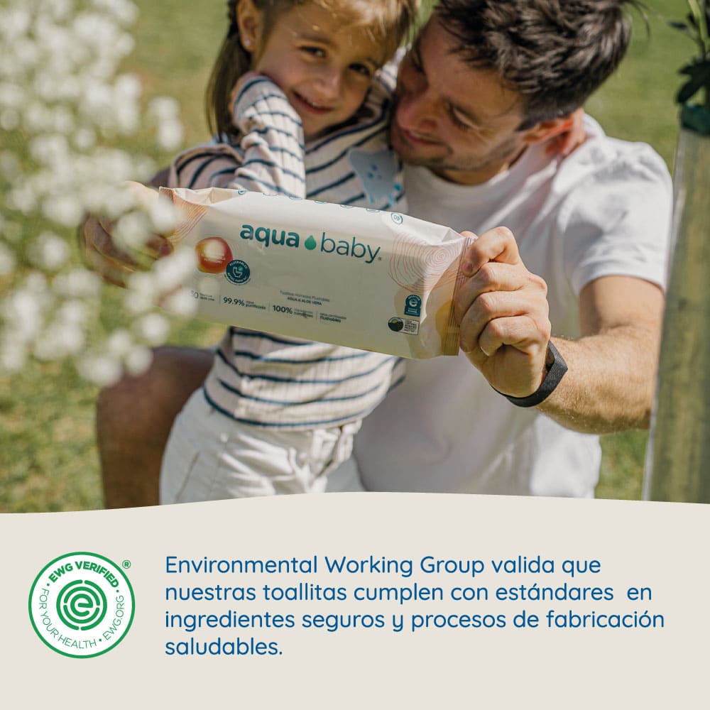 Aqua Baby Flushables 12 Bolsas de 50 Toallitas Húmedas