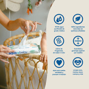 Aqua Baby Biodegradables 6 Bolsas de 60 Toallitas Húmedas
