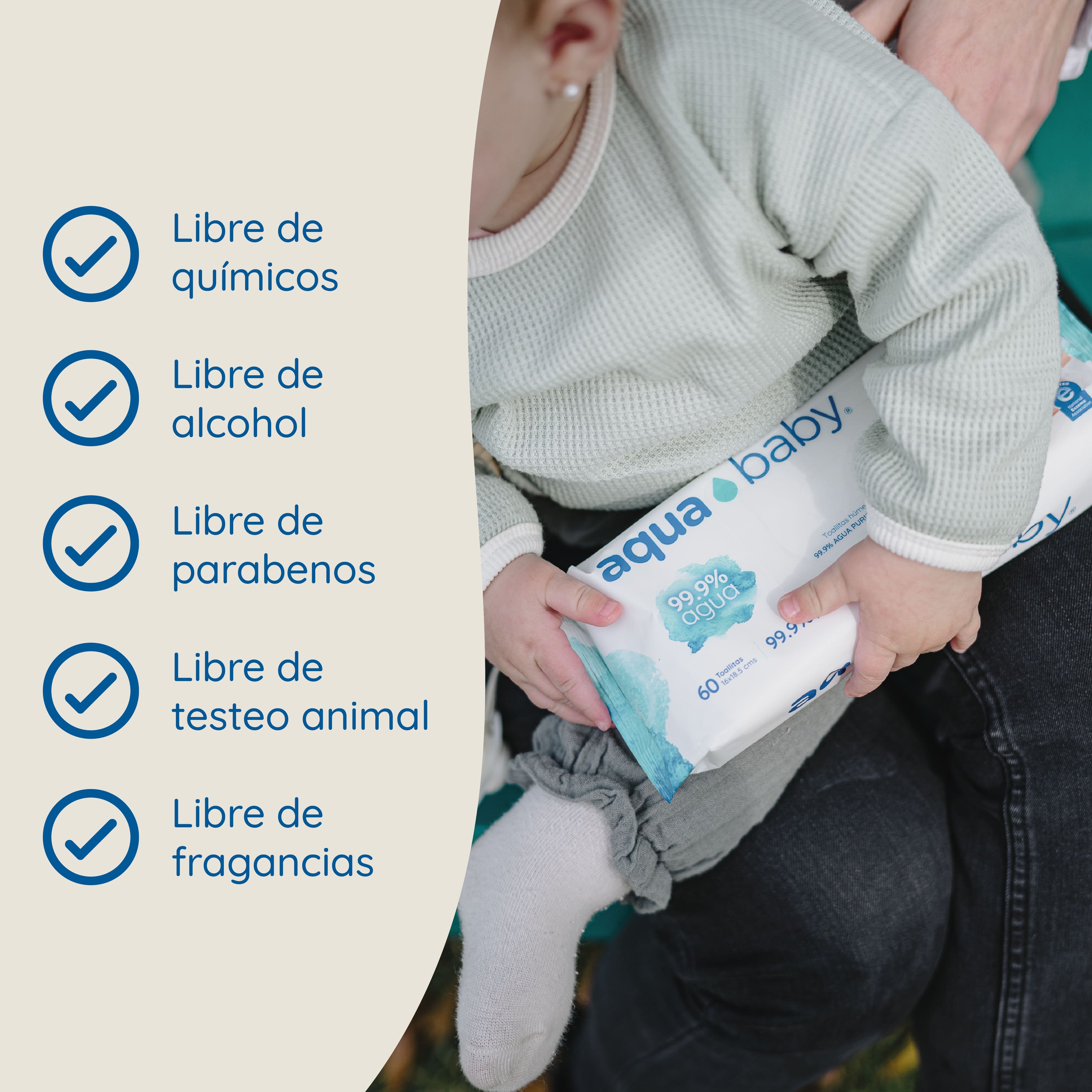 Aqua Baby 24 Bolsas de 60 Toallitas Húmedas